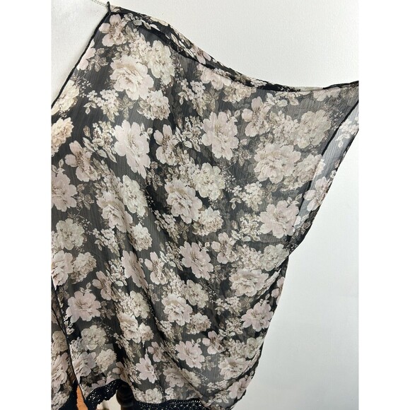 Mason + Mackenzie Sheer Neutral Granny Floral Kimono Size Med Boho Festival - Picture 6 of 10